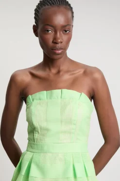 Haut Asymétrique En Mélange D'organza Texturé
