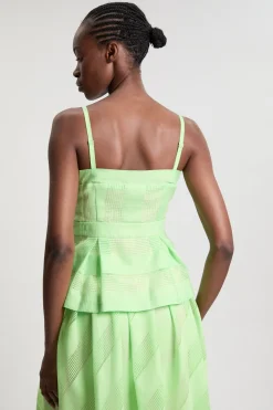 Haut Asymétrique En Mélange D'organza Texturé