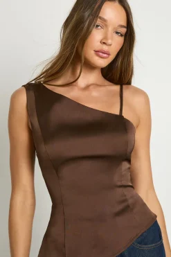 Haut asymétrique en satin
