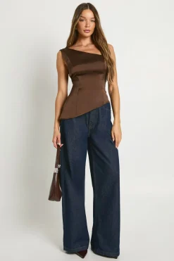 Haut asymétrique en satin