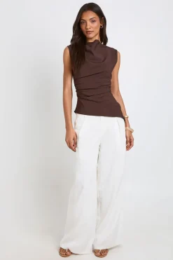Haut Asymétrique Froncé Chiné Tall