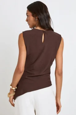 Haut Asymétrique Froncé Chiné Tall