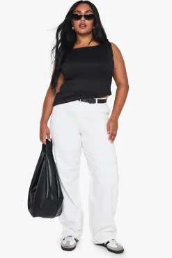 boohoo Haut asymétrique grande taille à épaule nouée<Femme Tops