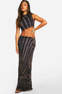 boohoo Haut asymétrique imprimé à encolure slash<Femme Tops