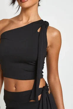boohoo Haut Asymétrique À Nœud Sur L'épaule<Femme Tops