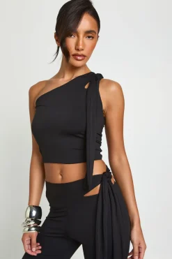 boohoo Haut Asymétrique À Nœud Sur L'épaule<Femme Tops