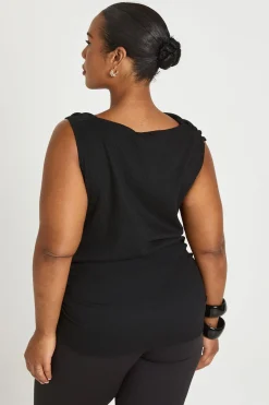 boohoo Haut Asymétrique Texturé Avec Détail De Finition Grande Taille<Femme Tops