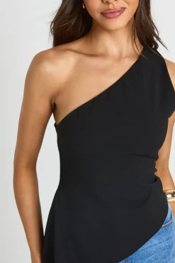 boohoo Haut Asymétrique Une Épaule En Crêpe Scuba<Femme Tops