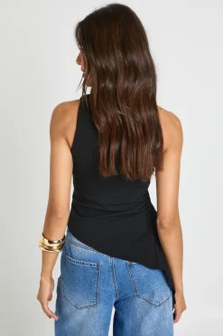 boohoo Haut Asymétrique Une Épaule En Crêpe Scuba<Femme Tops