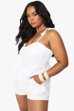 Haut avec détail bustier et bretelles à nouer