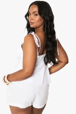 Haut avec détail bustier et bretelles à nouer