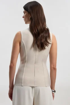 KarenMillen Haut Bandage Moulant à Boutons<Femme Pulls Et Gilets|Toutes Les Mailles