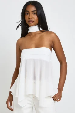 boohoo Haut Bandeau Avec Détail Foulard En Mousseline<Femme Tops
