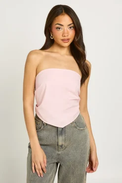 Haut Bandeau En Popeline Avec Nœud Foulard Au Dos