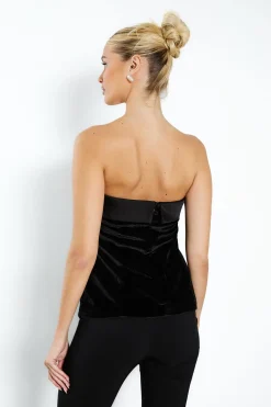 boohoo Haut bandeau en velours à rabat<Femme Tops