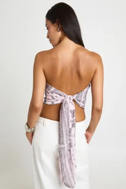 boohoo Haut Bandeau À Imprimé Cachemire<Femme Tops