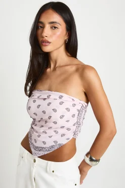 boohoo Haut Bandeau À Imprimé Cachemire<Femme Tops