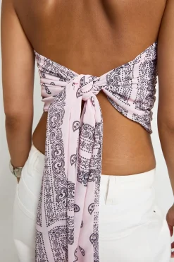 boohoo Haut Bandeau À Imprimé Cachemire<Femme Tops