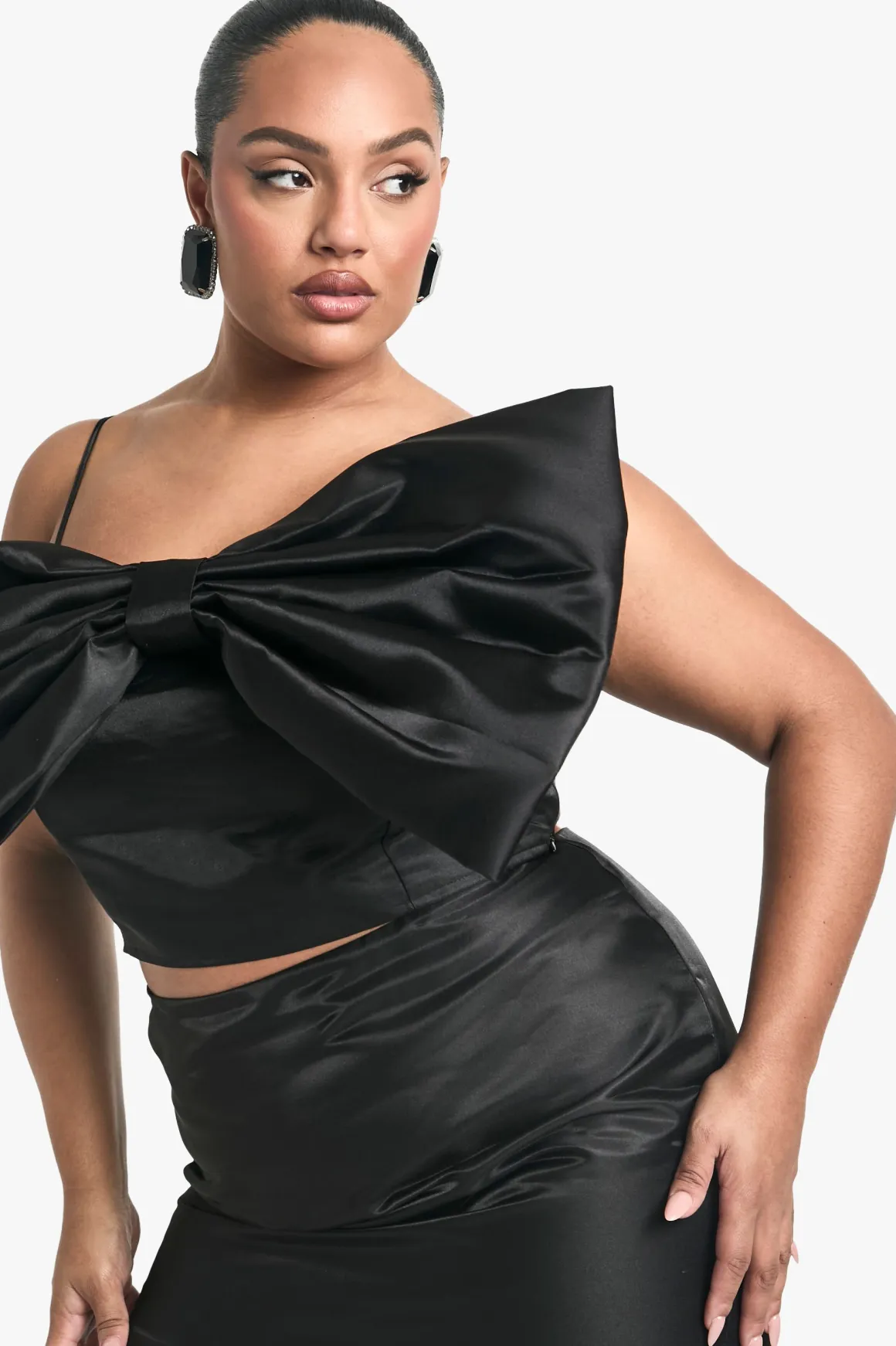 Haut bandeau à nœud en taffetas