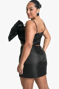 Haut bandeau à nœud en taffetas