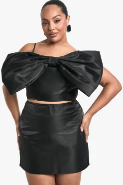 Haut bandeau à nœud en taffetas