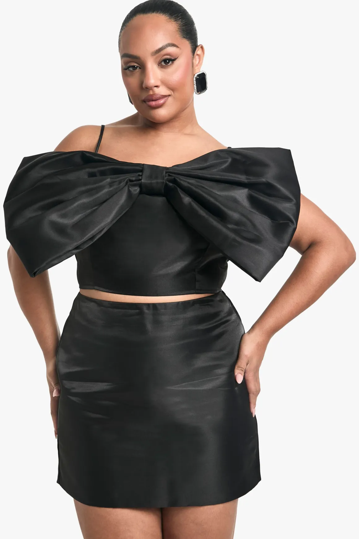 Haut bandeau à nœud en taffetas