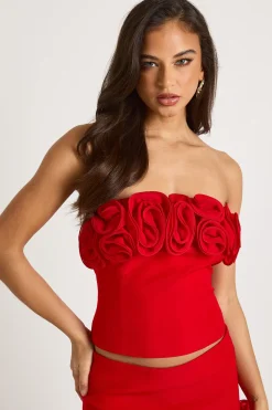 boohoo Haut bandeau orné de rosettes<Femme Tops
