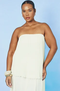Haut Bandeau Plissé Flottant Grande Taille