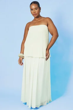 Haut Bandeau Plissé Flottant Grande Taille