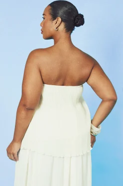 Haut Bandeau Plissé Flottant Grande Taille