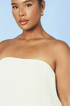 Haut Bandeau Plissé Flottant Grande Taille
