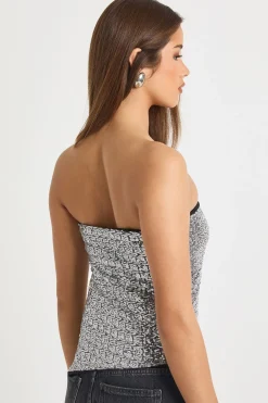 Haut bandeau à sequins asymétrique à ourlet