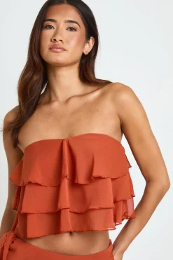 Haut Bandeau À Volants Texturés