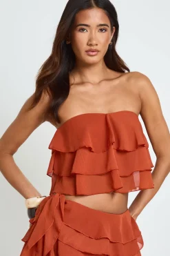 Haut Bandeau À Volants Texturés