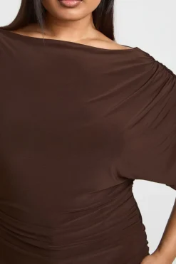 Haut Bardot Drapé Grande Taille