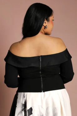 Coast Haut Bardot Grande Taille À Manches Longues En Satin<Femme Satin Et Dentelle|Tops
