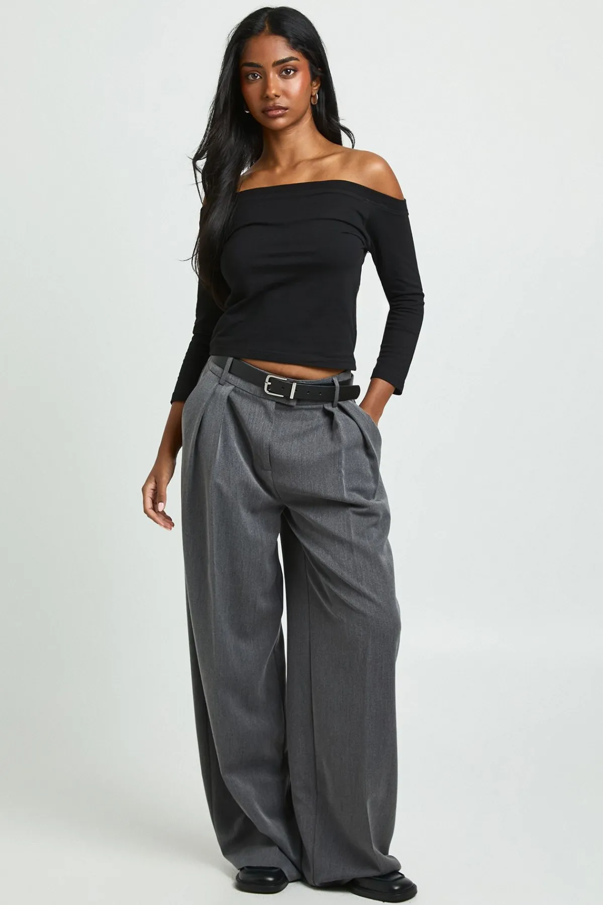 boohoo Haut Bardot À Manches 3/4<Femme Tops