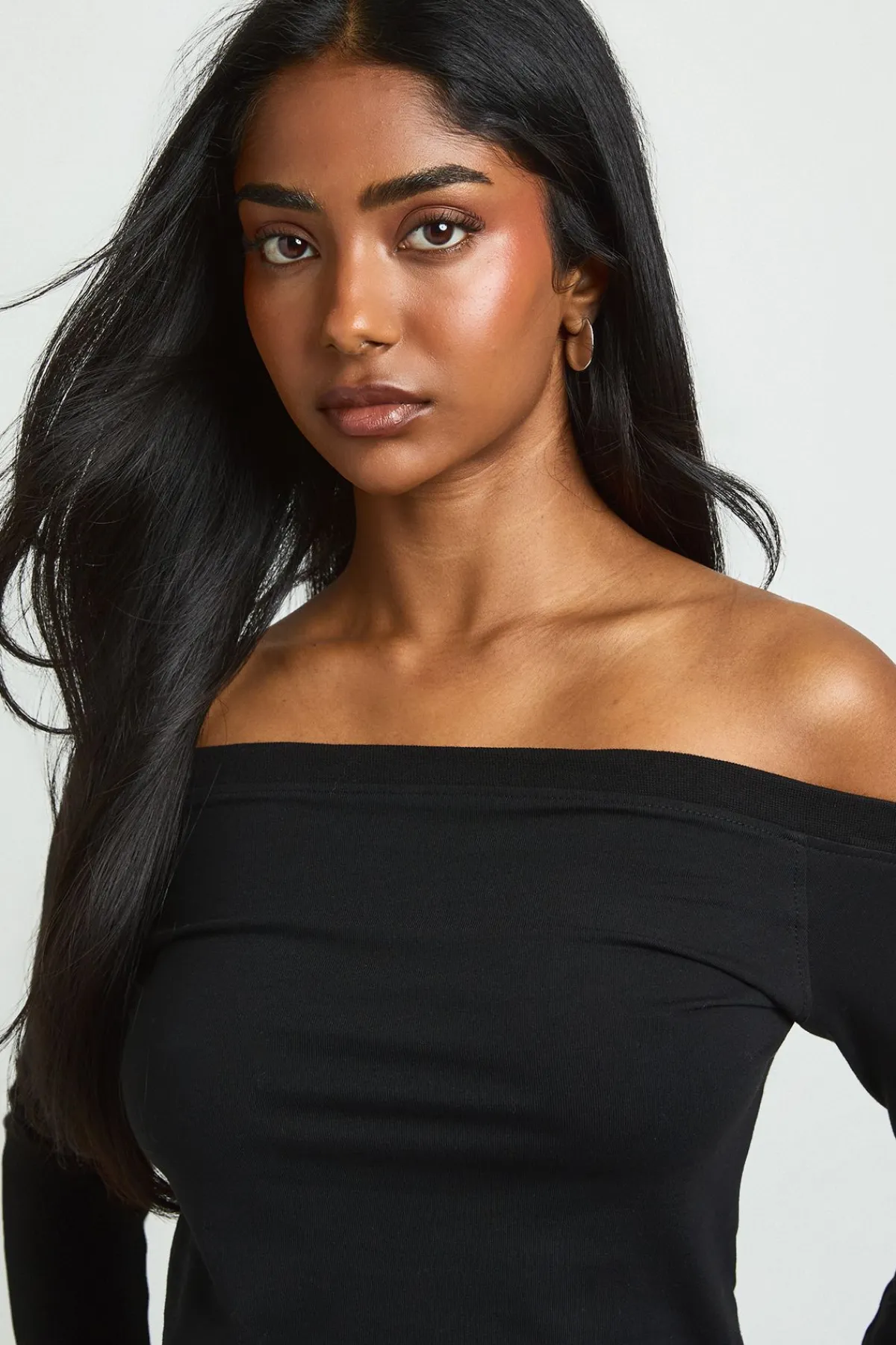 boohoo Haut Bardot À Manches 3/4<Femme Tops