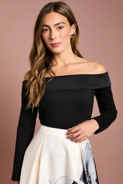 Coast Haut Bardot à Manches Longues avec Finitions Satinées<Femme Satin Et Dentelle|Tops