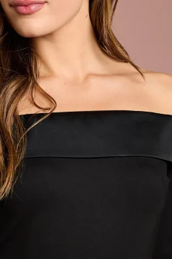 Coast Haut Bardot à Manches Longues avec Finitions Satinées<Femme Satin Et Dentelle|Tops