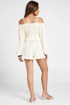 boohoo Haut Bardot Texturé De Plage<Femme Tenues De Plage