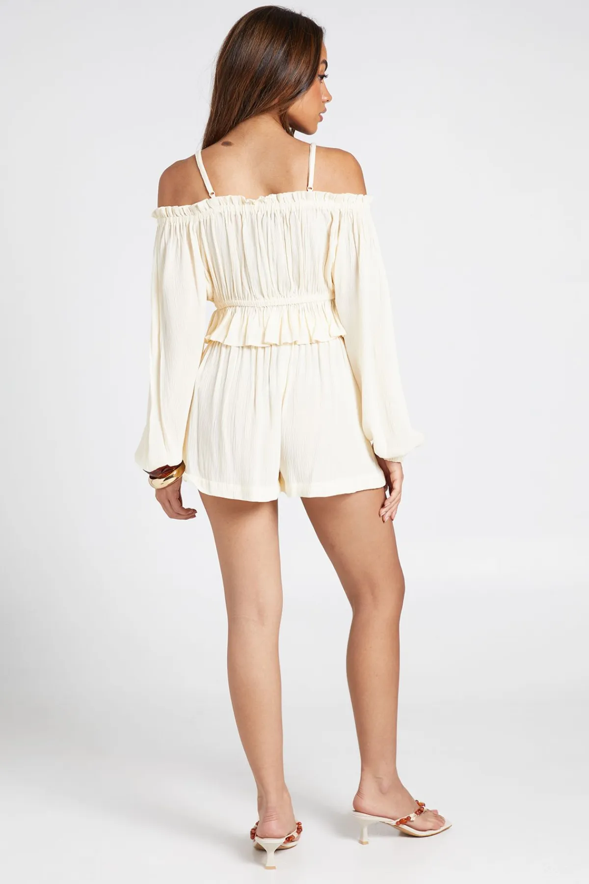 boohoo Haut Bardot Texturé De Plage<Femme Tenues De Plage