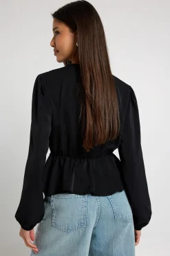 boohoo Haut À Basque Avec Nœud Devant<Femme Tops