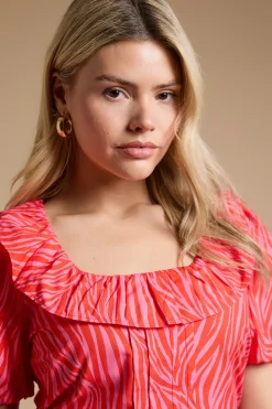Dorothy Perkins Haut À Basque Imprimé Avec Encolure Carrée Et Volants<Femme Tops