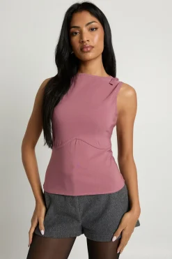 Haut bengaline à couture sous-buste avec nœud en velours