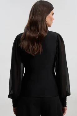 KarenMillen Haut Blazer Tricoté à Boutons Militaires Mélange Tissé Forme Ajustée<Femme Pulls Et Gilets|Toutes Les Mailles