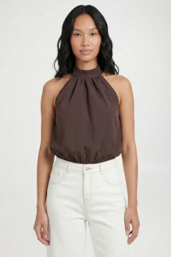 Haut Blouson Dos-nu À Effet Peau De Pêche
