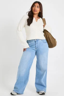 boohoo Haut boutonné à col Plus<Femme Pulls Et Gilets|Toutes Les Mailles