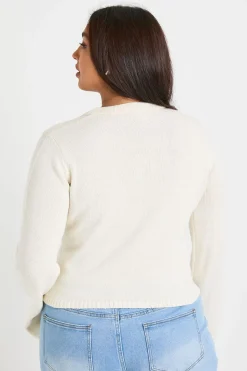 boohoo Haut boutonné à col Plus<Femme Pulls Et Gilets|Toutes Les Mailles