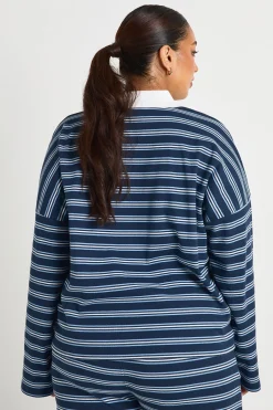 boohoo Haut boutonné à col rayé Plus<Femme Looks Preppy|Tops